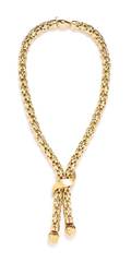 A 14 Karat Yellow Gold Lariat Necklace Italy