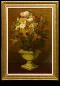 59 Continental School 19C Still Life Flowers Jardinere