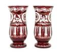 Two Cranberry Glass Vessels