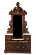 A Victorian Walnut Chest with Mirror