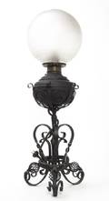 A Victorian Iron Oil Lamp