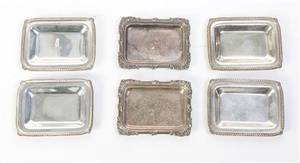 Six SheffieldPlate Card Trays