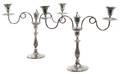 A Pair of SilverPlate TwoLight Candelabra