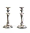 A Pair of English SilverPlate Candlesticks