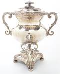 An English SilverPlate Double Handled Tea Urn