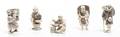 A Group of Eleven Carved Ivory Netsuke