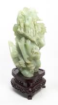 A Carved Green Hardstone Mountainscape