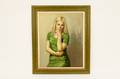 Dorothy Poole Oil of Blonde Woman in Green Dress