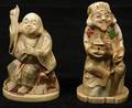 3 Two Japanese Ivory Okimono