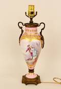 Pink Porcelain Portrait Urn Table Lamp