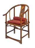 A Chinese Carved Wood Horseshoe Back Armchair Quanyi