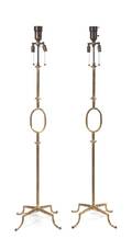 A Pair of Gilt Metal Floor Lamps