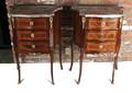 A Pair of Louis XVI Style Fruitwood Inlaid Walnut Side Cabinets