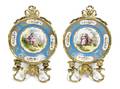 A Pair of Gilt Bronze Mounted Sevres Porcelain Sconces