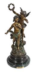 A French Bronze Figural Group after Auguste Moreau