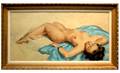 75 Unsigned Recumbent Female Nude Figure oil on ca