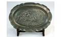 1115 Continental Oval Pewter Wall Plaque depicting a w