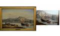 1114 E Woodmansey 19th Century Port Scene Oil on Ca