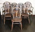 A Group of Six English Oak Windsor Side Chairs