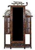 A Victorian Bamboo and Lacquer Armoire