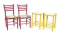 A Set of Six Pink Painted Side Chairs