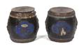 A Pair of Chinese Wood BarrelForm Containers