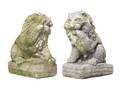 A Pair of Cast Stone Garden Lions