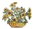A Painted Tole Model of Sunflowers