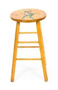 A Painted Wood Stool