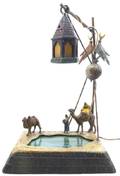 A Cold Painted Cast Metal Orientalist Table Lamp