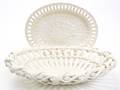 A Sarreguemines Creamware Basket Form Dish