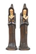 Two Carved Figural Bookends