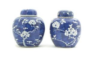 A Near Pair of Chinese Blue and White Ginger Jars