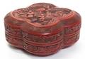 A Cinnabar Lacquer Lobed Box