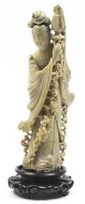 A Carved Soapstone Figure of a Lady