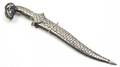 A Silvered Metal Mughal Style Dagger