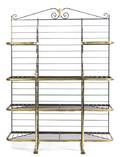 A French Steel and Brass Bakers Rack