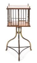 A Mahogany and Brass Book Stand