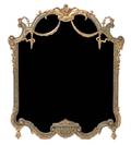 A Neoclassical Painted and Parcel Gilt Over Mantel Mirror