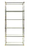 A Contemporary Chrome and Glass Etagere