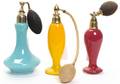Three Blown Glass Perfume Bottles with Atomizers