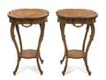 A Pair of Louis XV Style Marquetry Occasional Tables