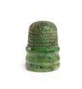 A Chinese Spinach Jade Thimble
