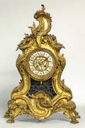 74 LOUIS XV STYLE GILT BRONZE MANTEL CLOCK