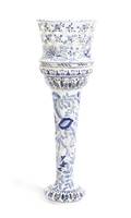 A Continental Porcelain Jardiniere and Stand