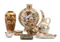 A Collection of Eight Satsuma Porcelain Articles