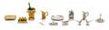A Group of Silver and SilverGilt Miniature Table Articles