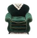 A Velvet Upholstered Armchair
