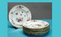 76 Antique Set of Eight English Porcelain Serving Plat