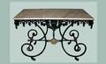 69 Antique French Iron Pastry Table with Marble Top E
